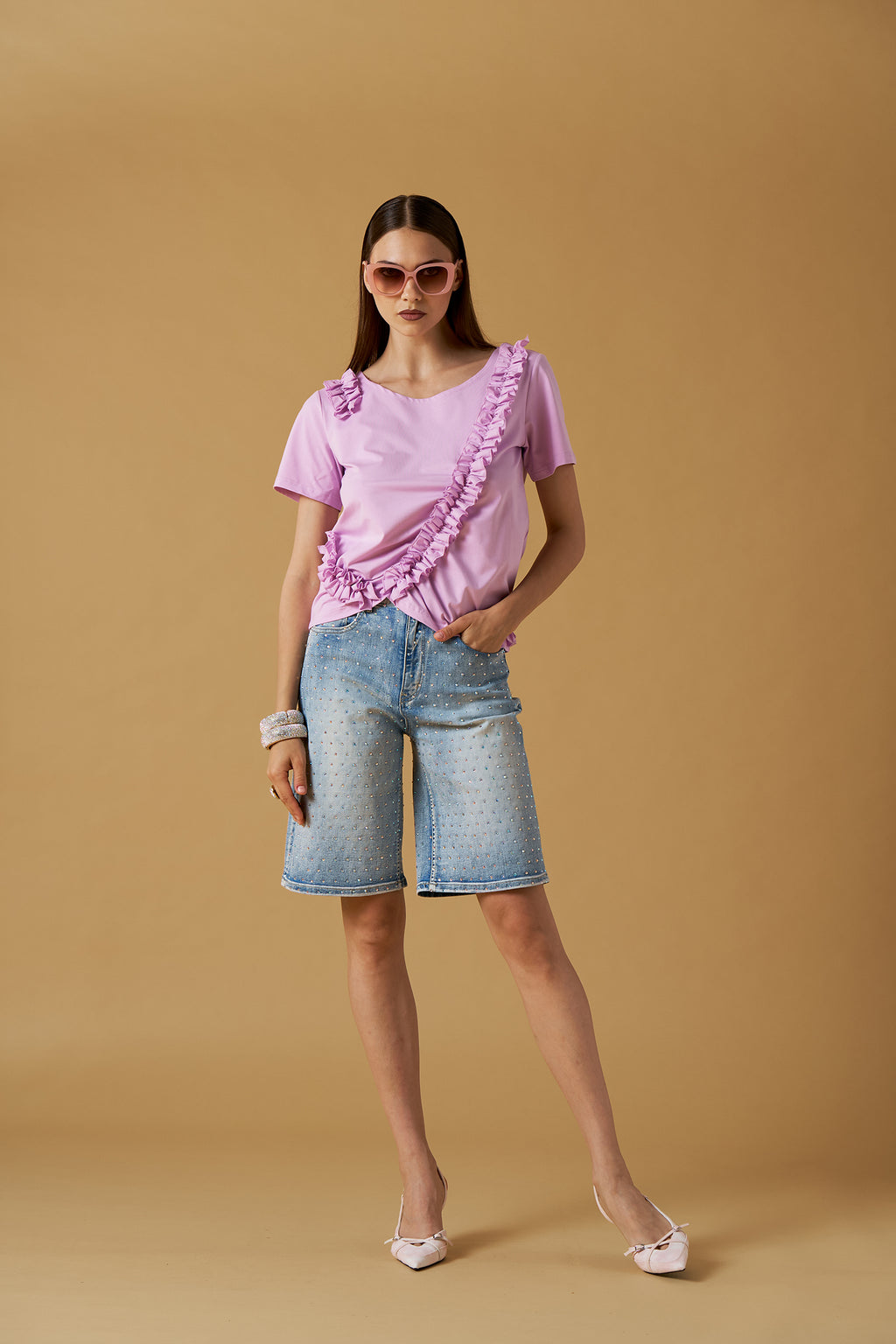 Jewel Denim Shorts / NOSECRETS