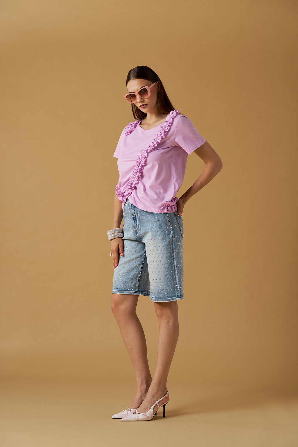 Jewel Denim Shorts / NOSECRETS