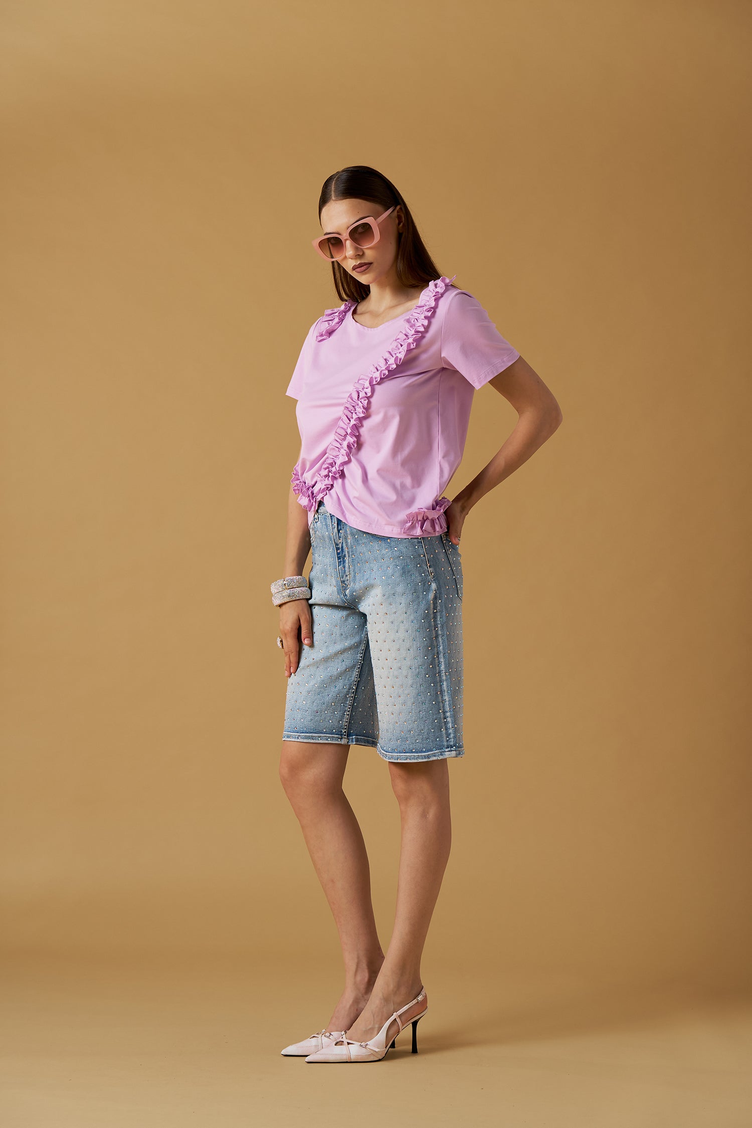 Jewel Denim Shorts / NOSECRETS