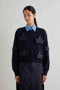 3D Motif Cropped Cardigan / MEIMEIJ