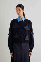 3D Motif Cropped Cardigan / MEIMEIJ