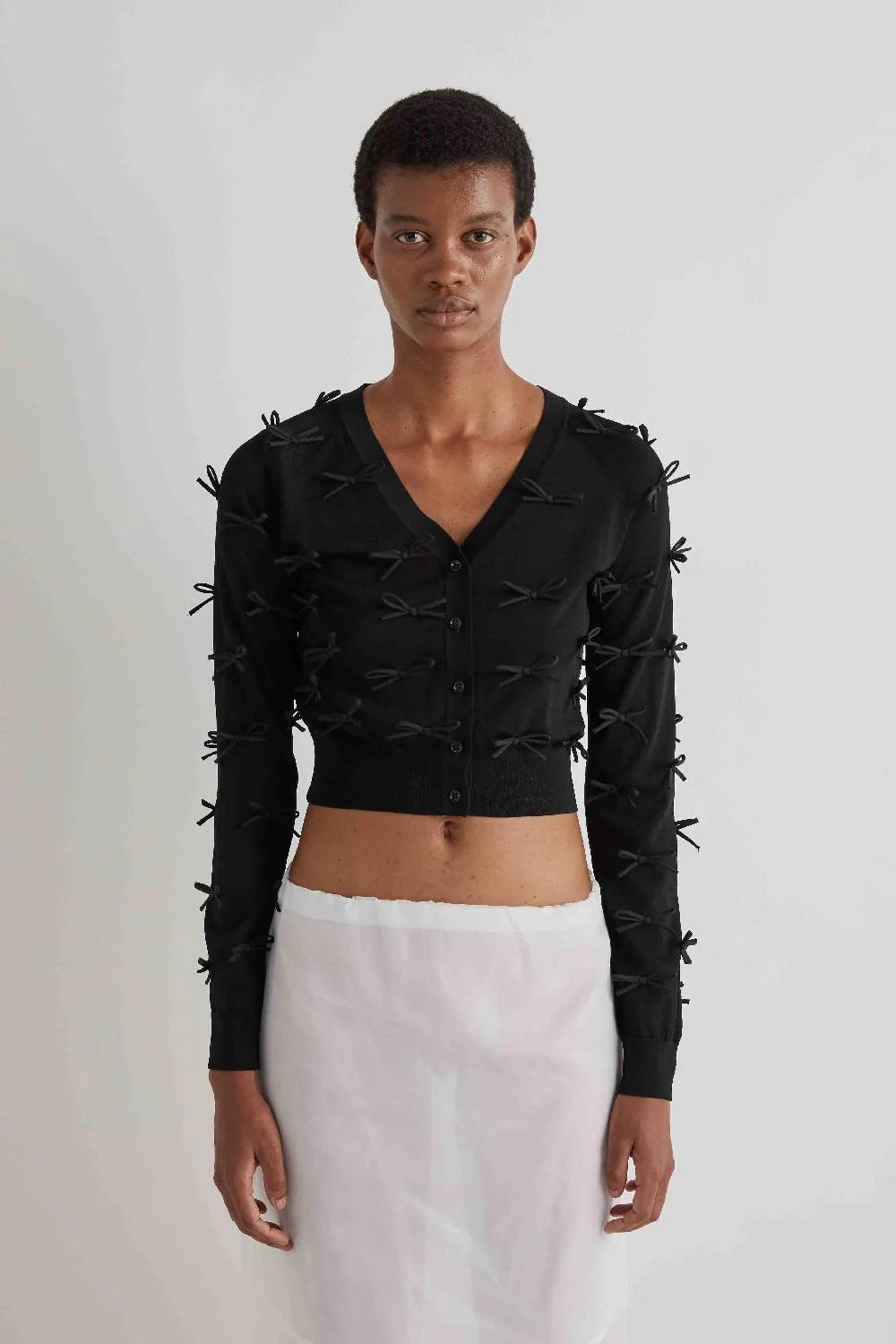Ribbon Cropped Cardigan / MEIMEIJ
