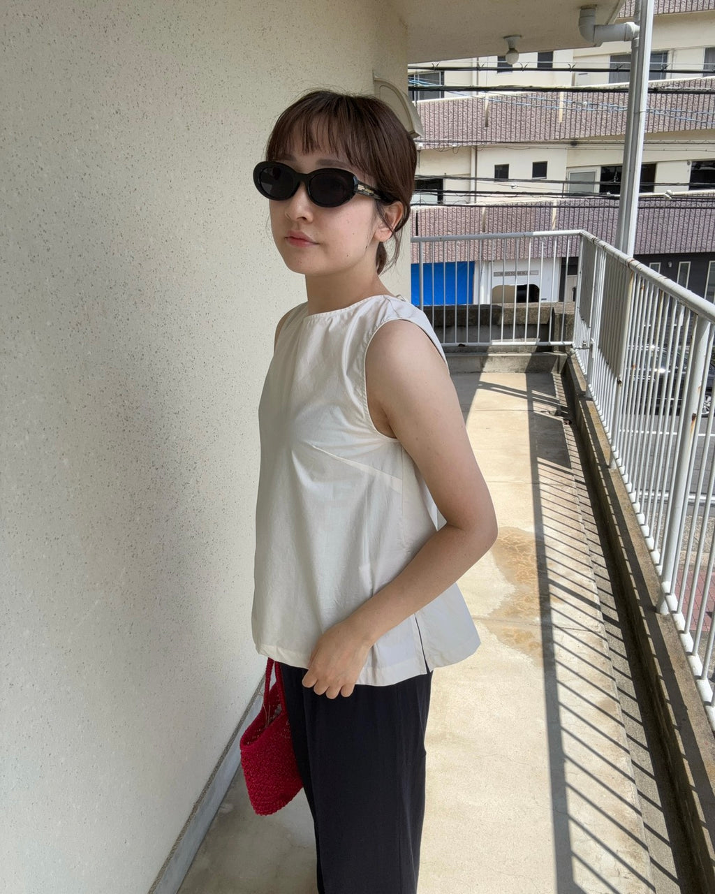 Back Ribbon A-Line Blouse / MEIMEIJ